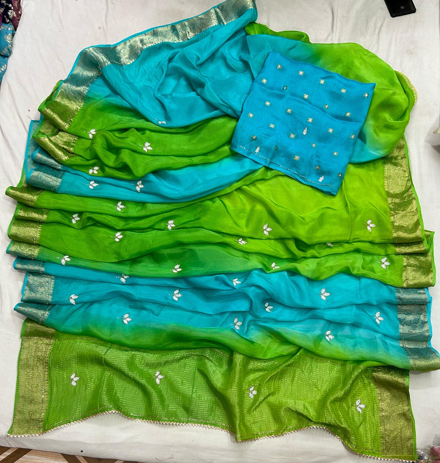Pure Soft Chinnon Work Budget Sarees