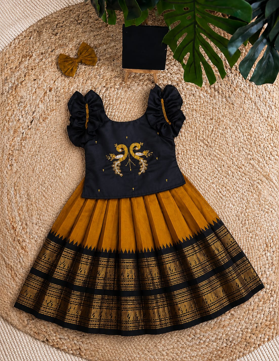 Kids cute weaving party style lehenga
