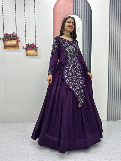 Big boss tanuja peacock long gown