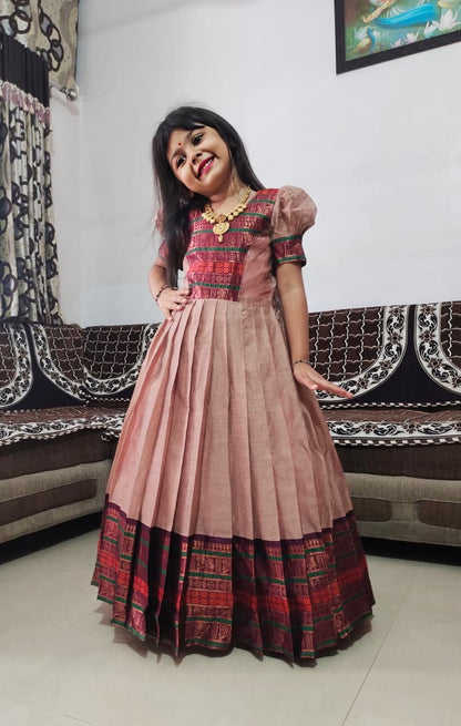 Kids gown full stiched pure cotton