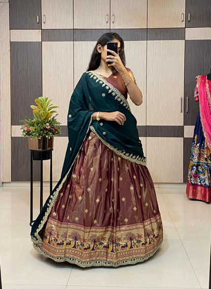 Paithani Lehenga with zari work