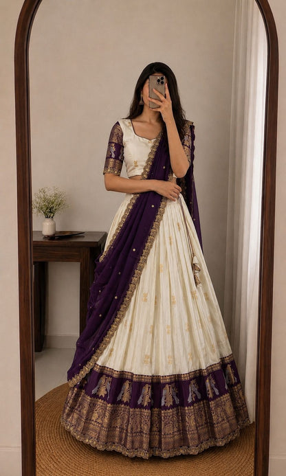 PREMIUM PURE KANJIVARAM SILK LEHENGA