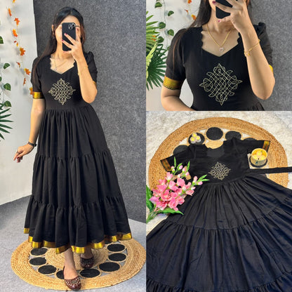 Café blooming vichitra silk gowns
