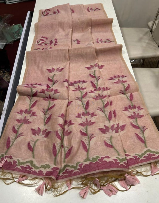 Munga Jamdani  Cotton Classic Resham Budget saree