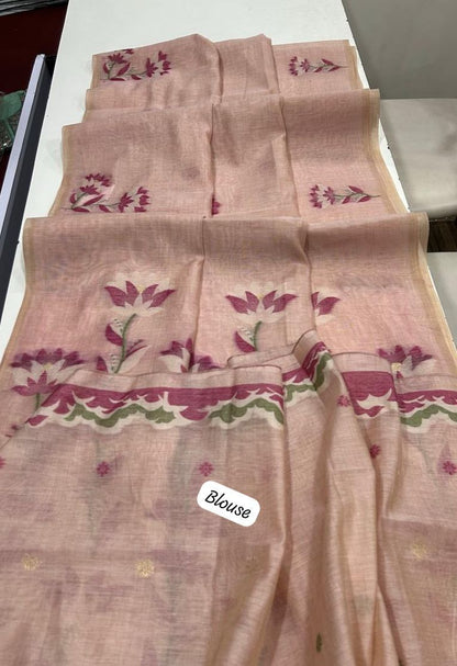 Munga Jamdani  Cotton Classic Resham Budget saree