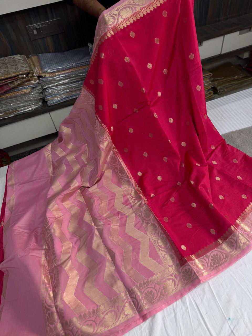 Vintage Raw mango Soft silk Banarasi saree