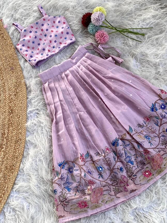 Floral Motifs kids Embroidered Gowns