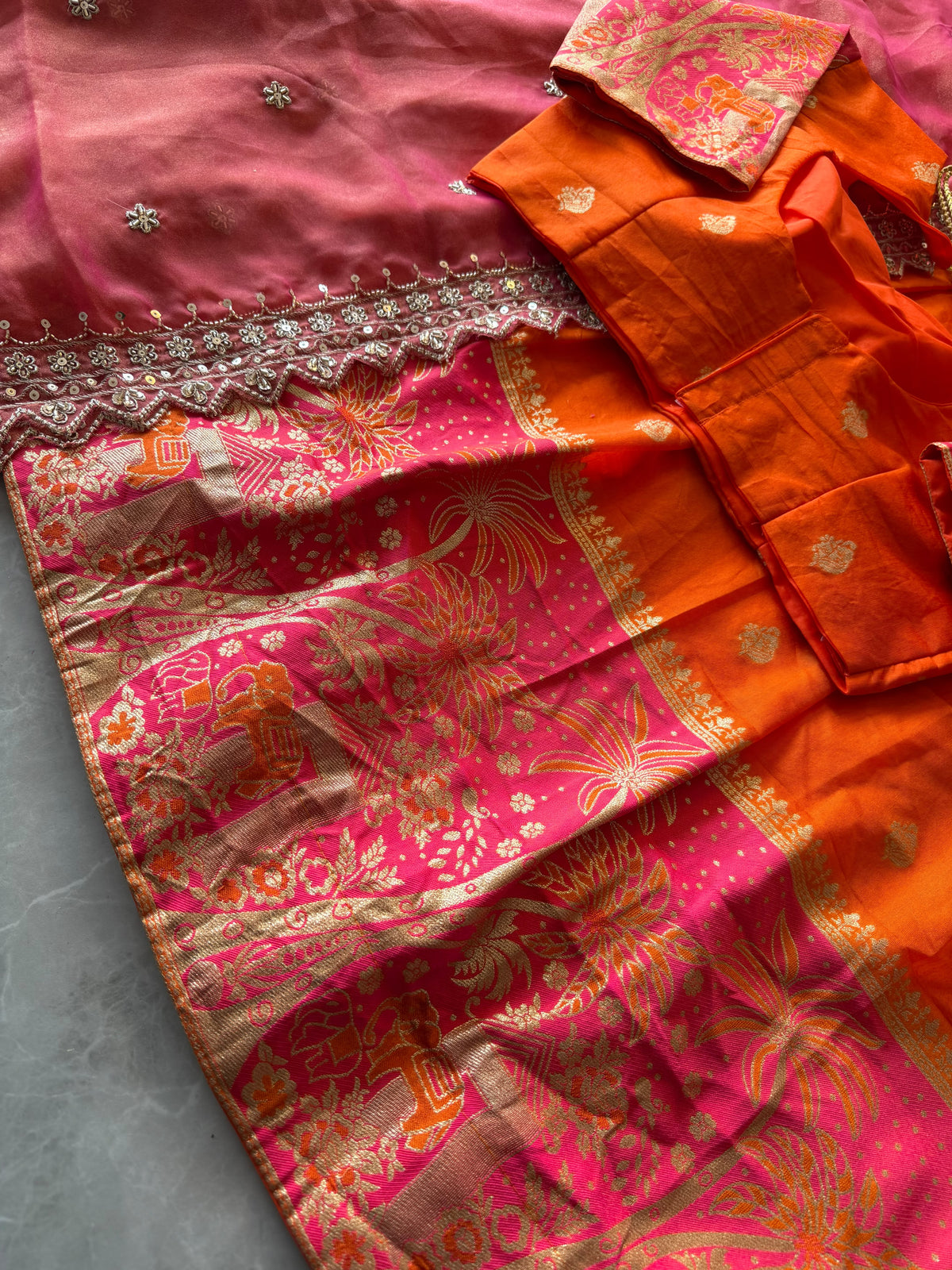 Elephant theme lehenga designer paithani weaving set