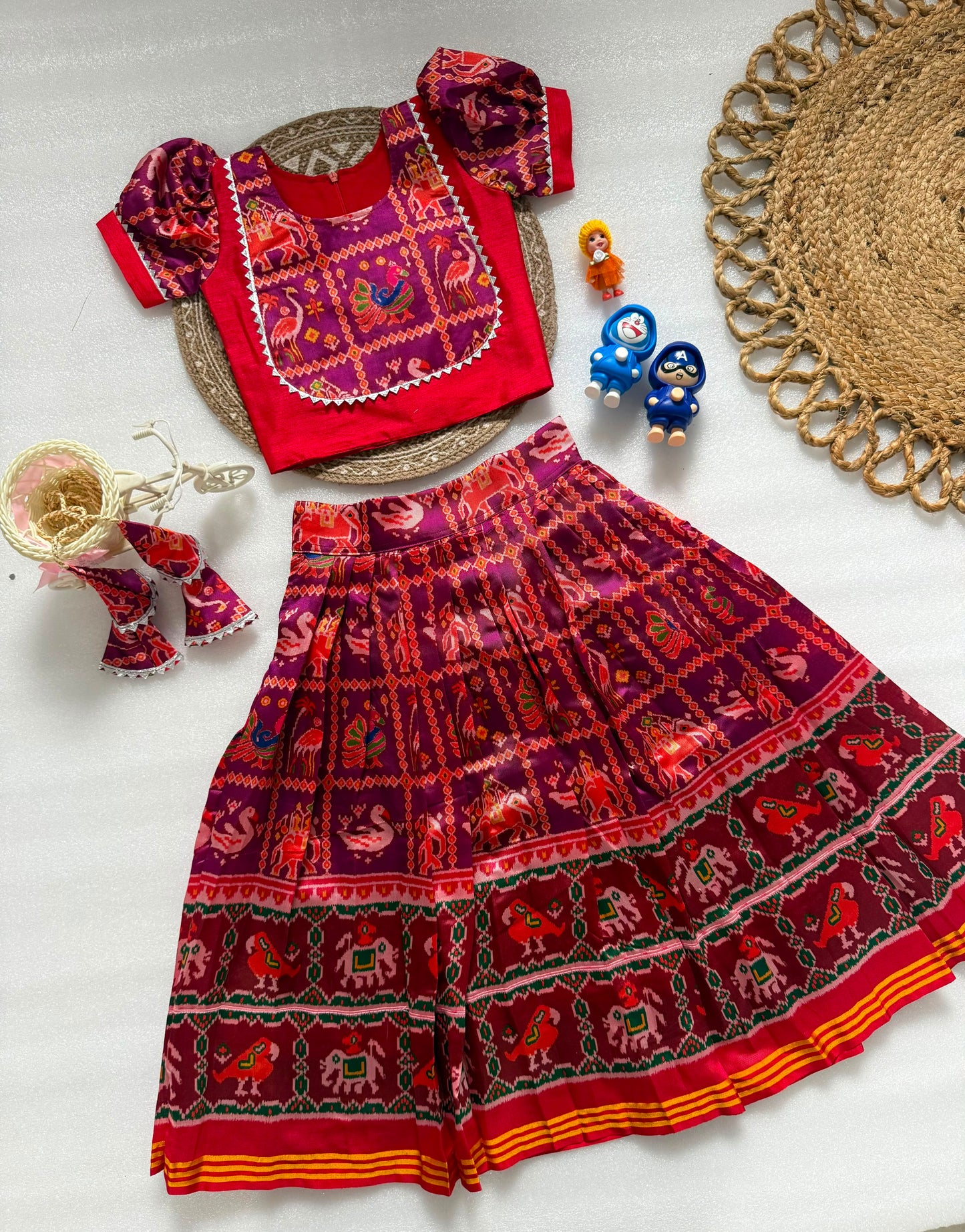 Trending Patola Series Kids cute  choli  sets