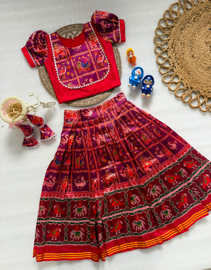 Trending Patola Series Kids cute  choli  sets