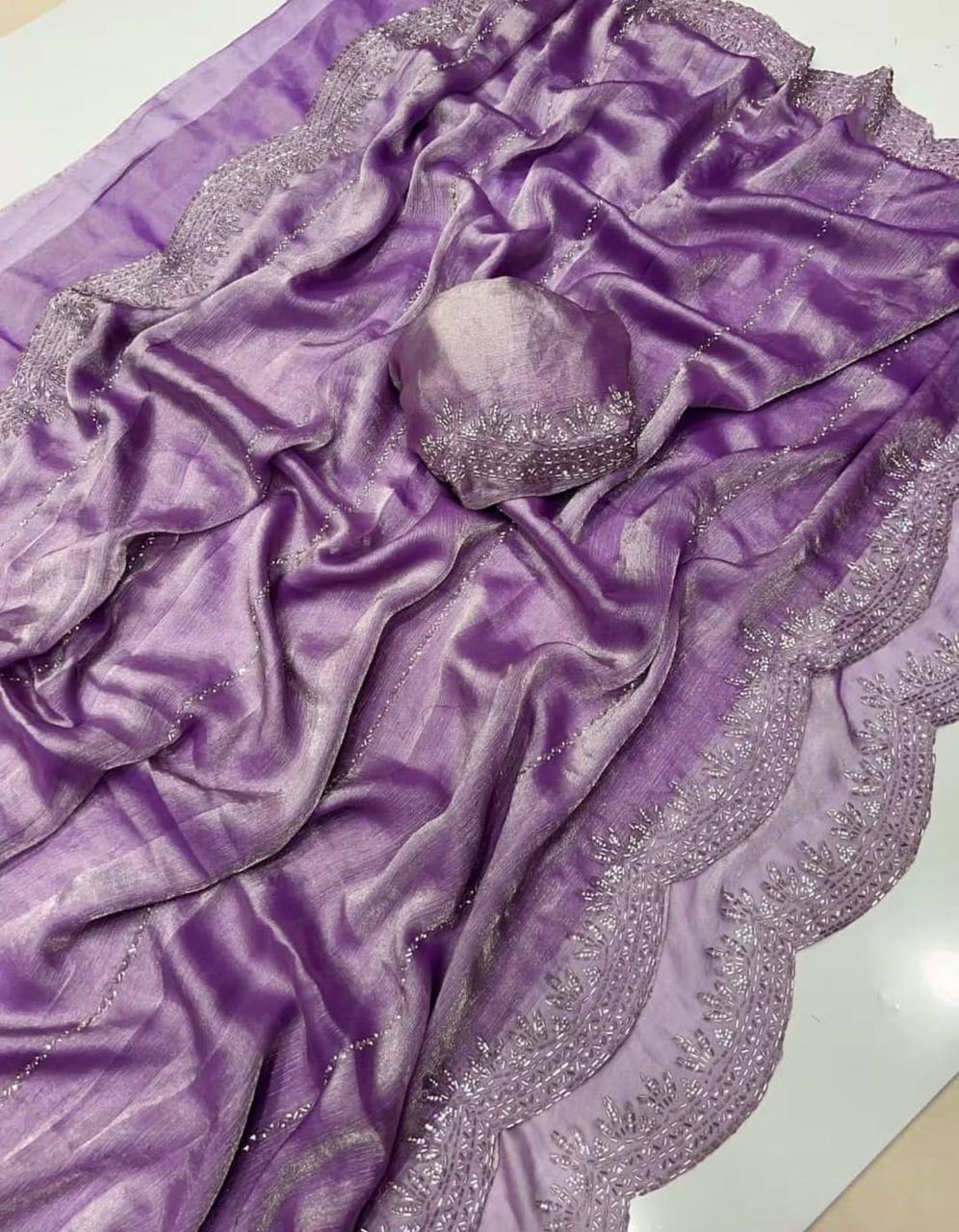 Chiffon work saree