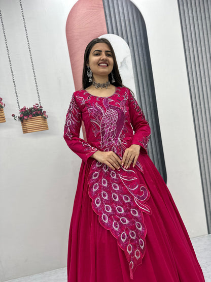 Big boss tanuja peacock long gown