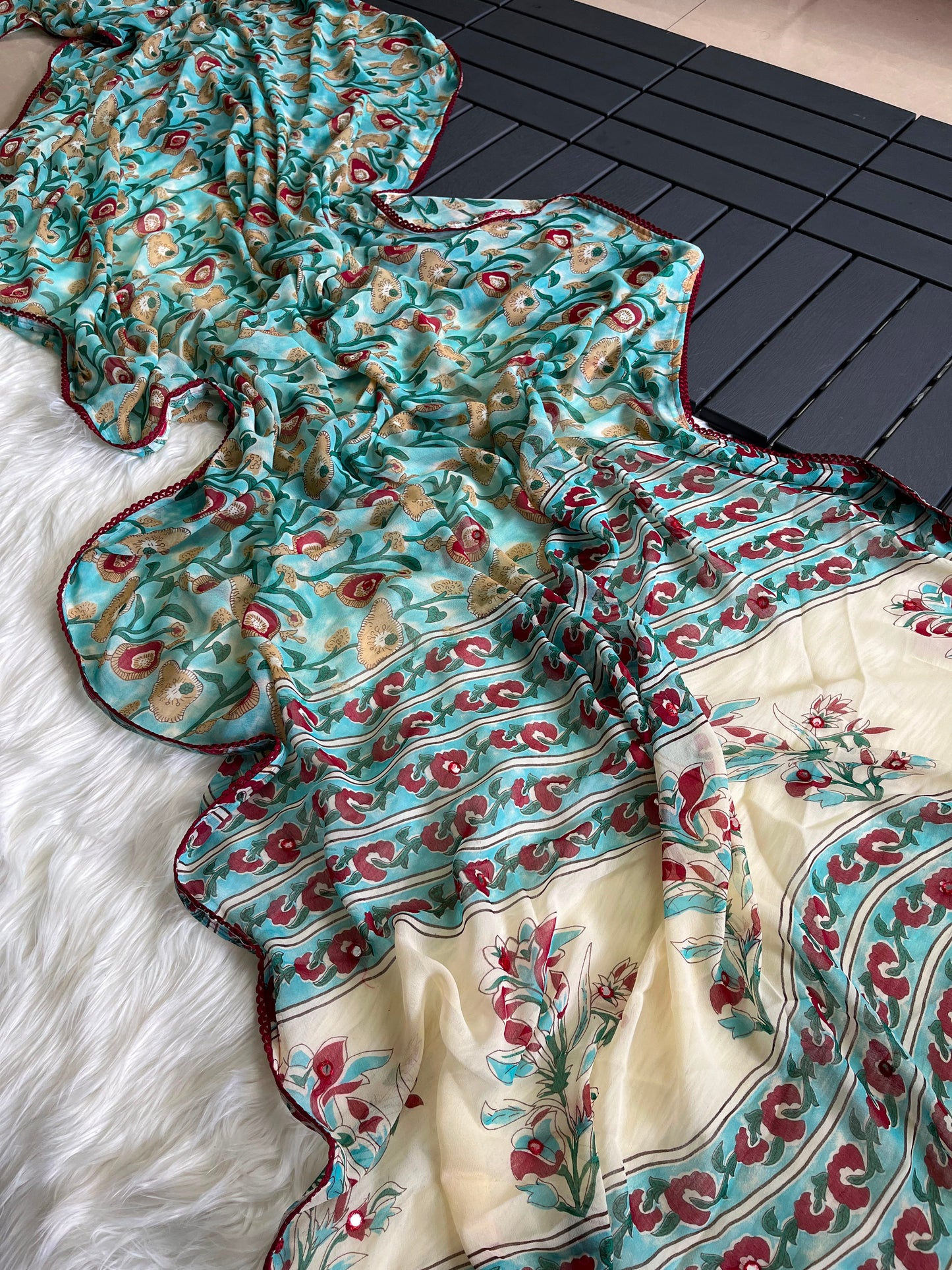 Budget georgette printed sarees