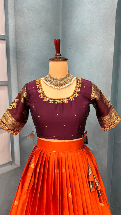 Kanjivaram sravanamasam Designer semiPattu Lehenags