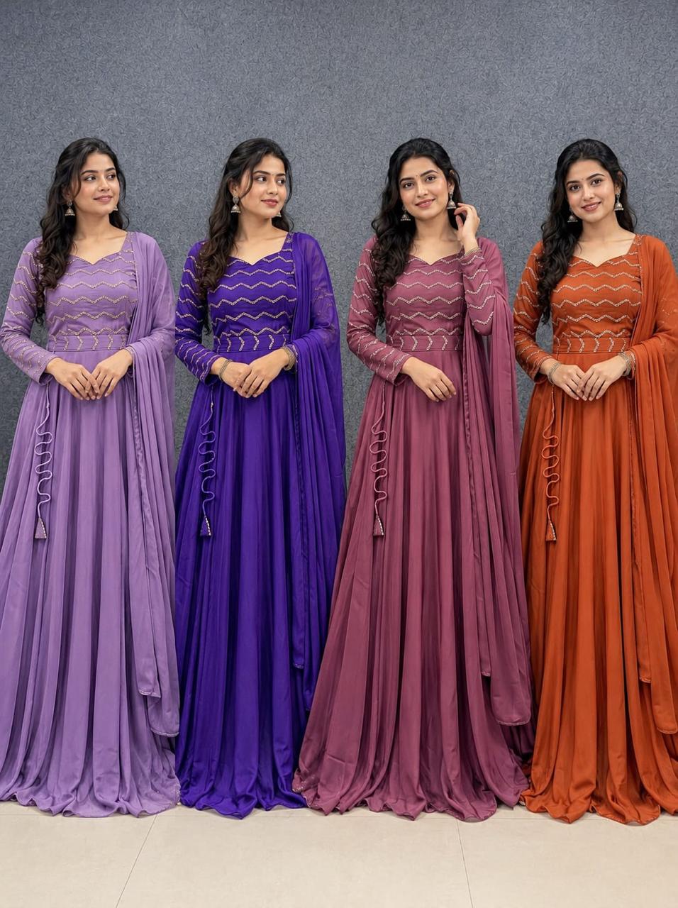 Rangoli silk cafe gowns