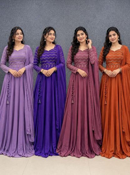 Rangoli silk cafe gowns