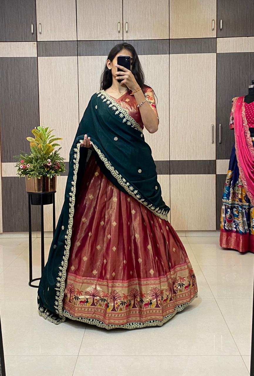Paithani Lehenga with zari work