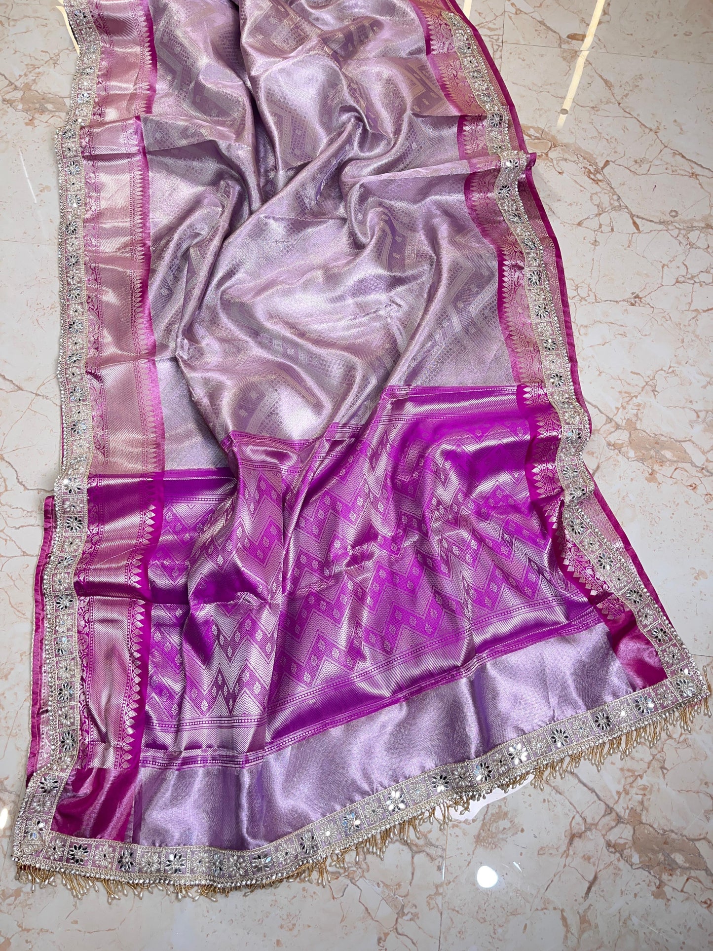 Maharani collection Banarasi tissue Soft silk saree
