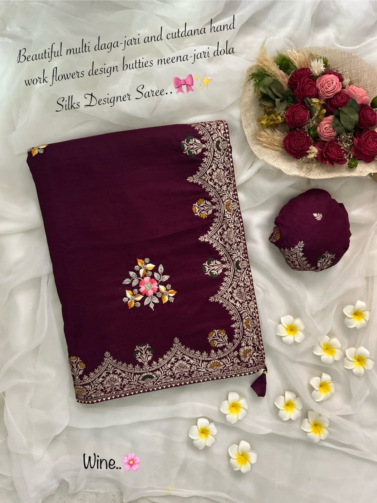 Budget cutdana hand work silk sarees