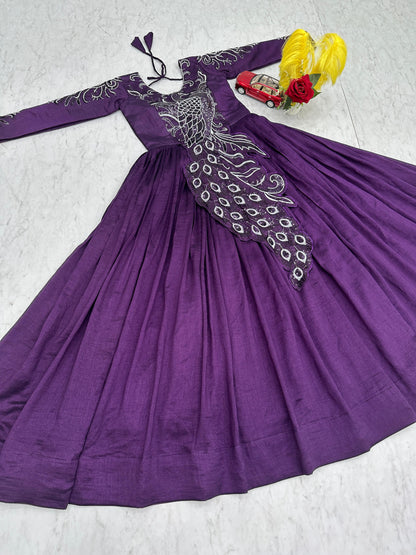 Big boss tanuja peacock long gown