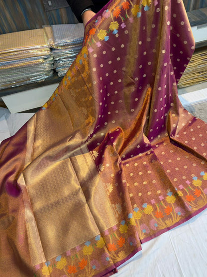 Vintage semi soft Dupion designer saree