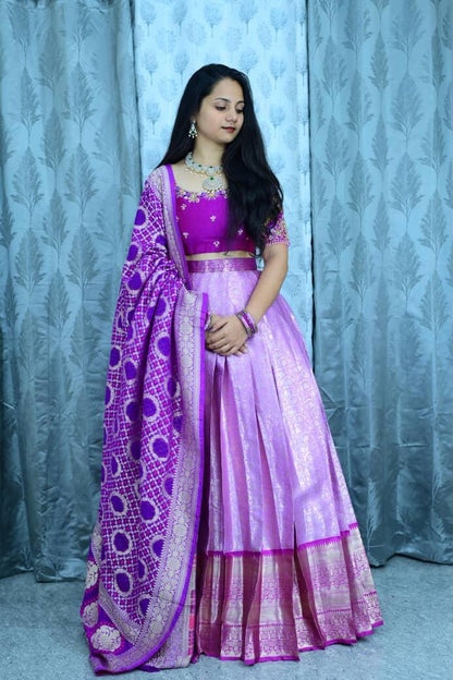 Semi Kanchipattu With Pure Zardosi Festival Lehenga