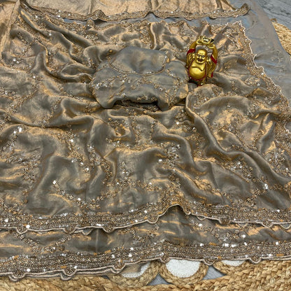 Luxe Cocktail Velvet Shine  Handwork Sarees