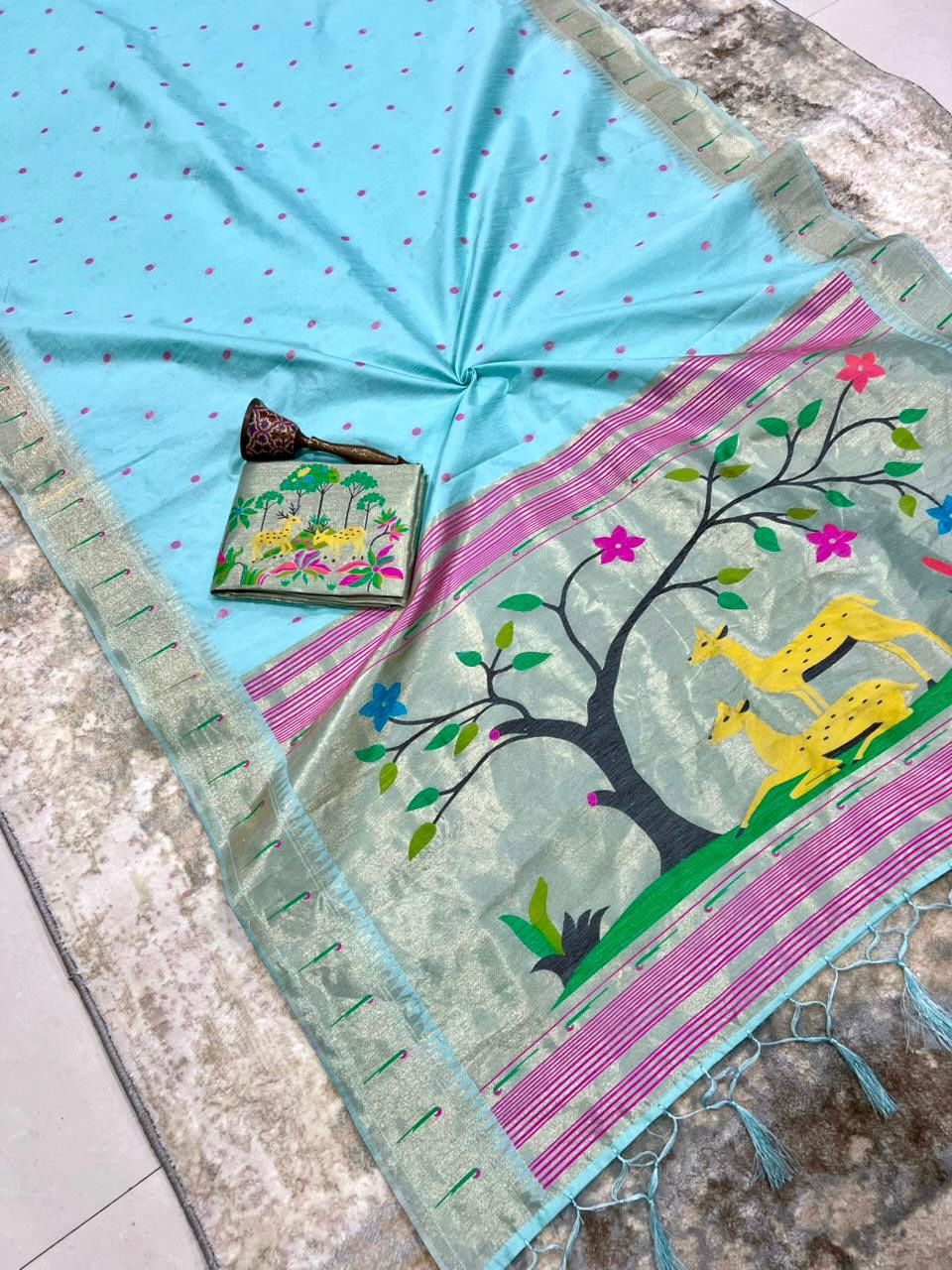 Budget paithani rich zari classic sarees
