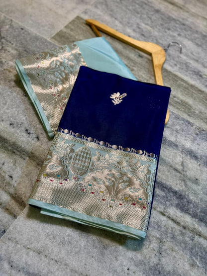 Banarasi katan top colours soft fab sarees