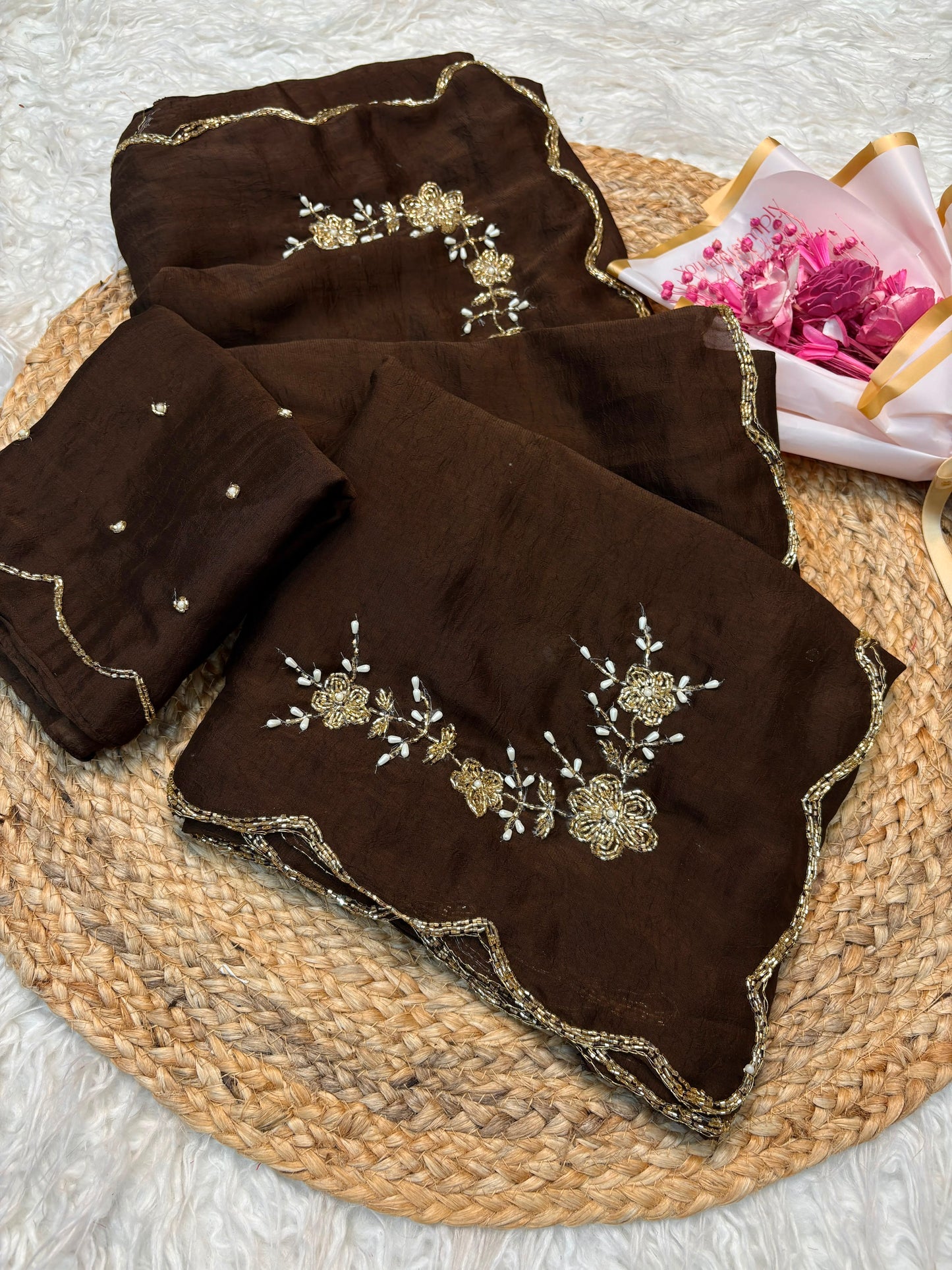 Coffee crush rangoli trending Designer saree