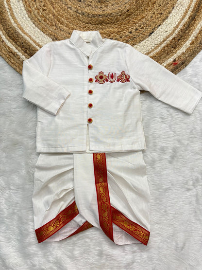 Kids maggam work kurta dhoti set