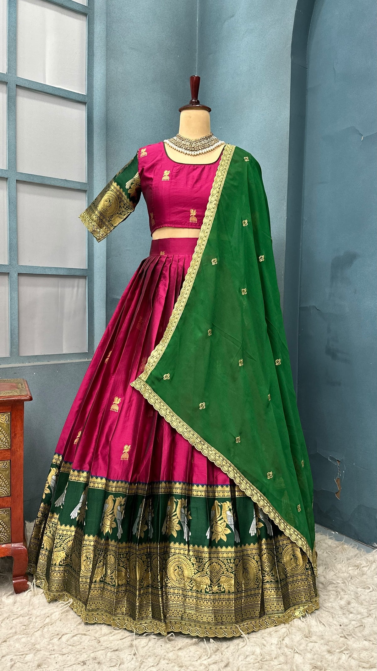 Jhumka Kanjivaram designer lehenga set