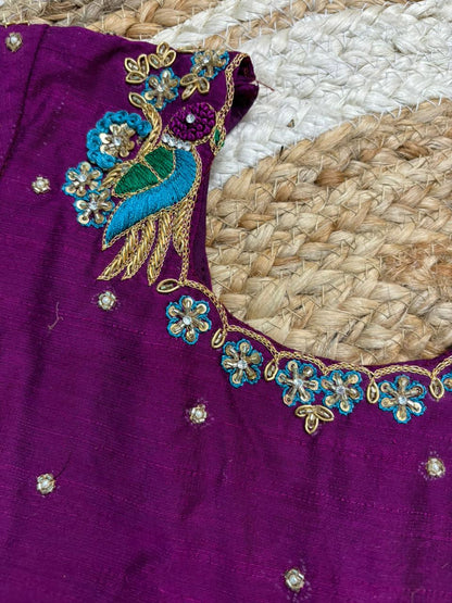 Banaras Silk Kids Wear with Maggam Handwork with boys dhoti with kurta sets