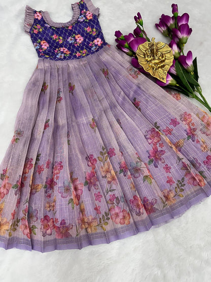 Kids gown fabric  full stitched