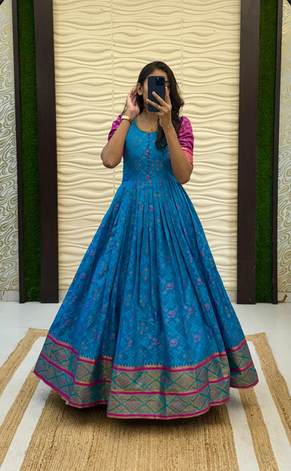 Kanjivaram silk Kalmkari weaving gowns