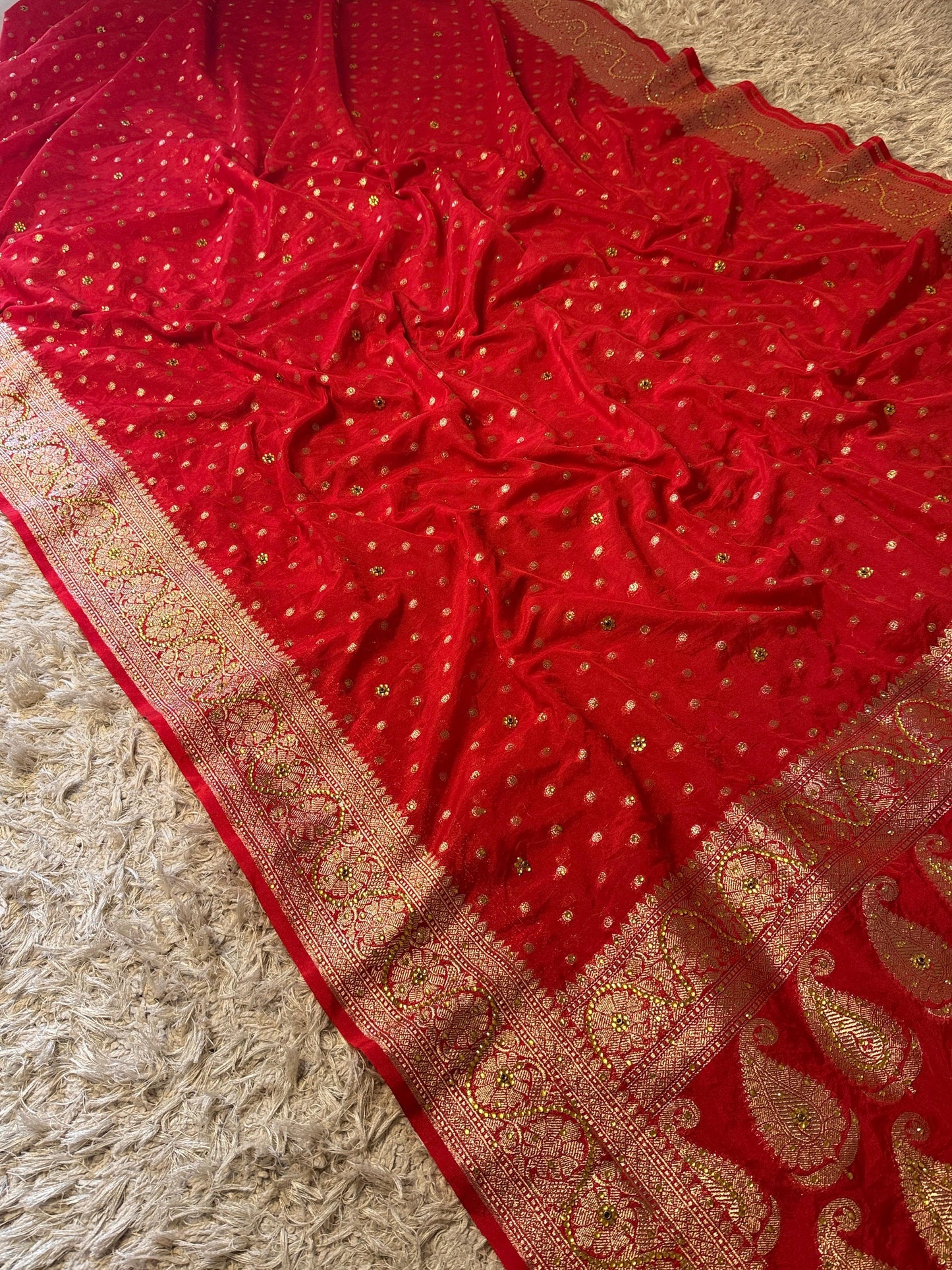 Semi pattu style semi Khadi Kayan Georgette saree