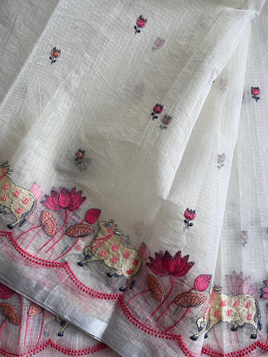 Pichwai Kota Doris With embroidery butties Budget sarees