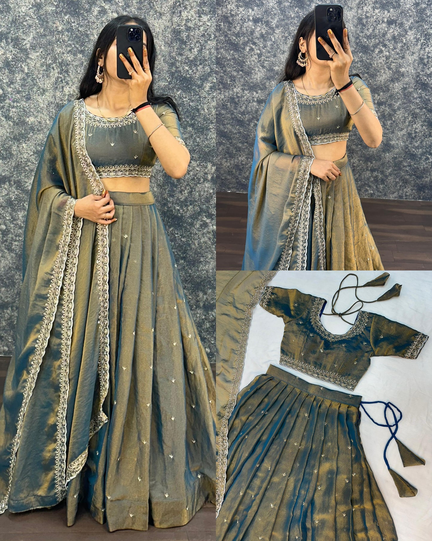 Sankranthi special Tisuue silk Lehengas