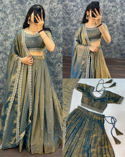 Sankranthi special Tisuue silk Lehengas