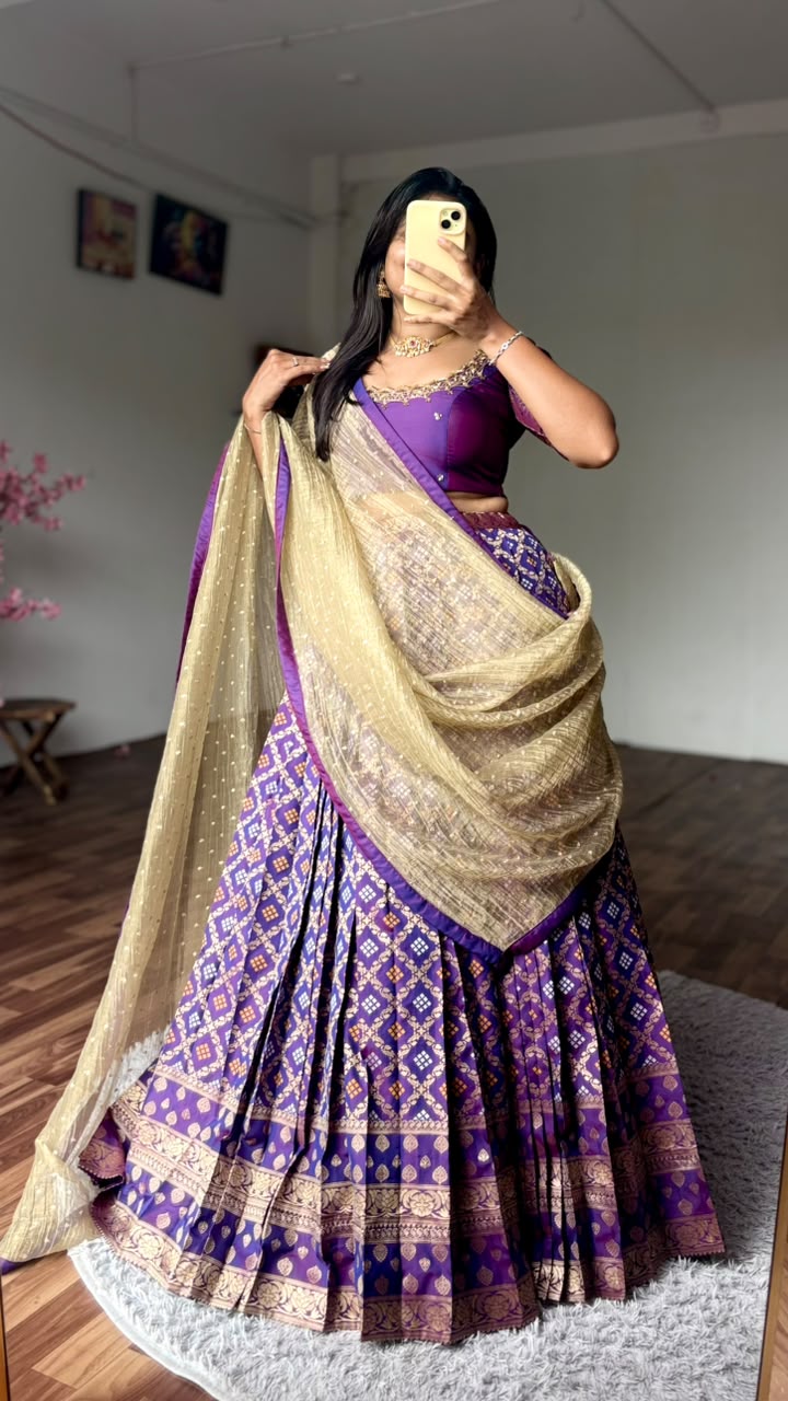 Maggam work indo western style lehenga