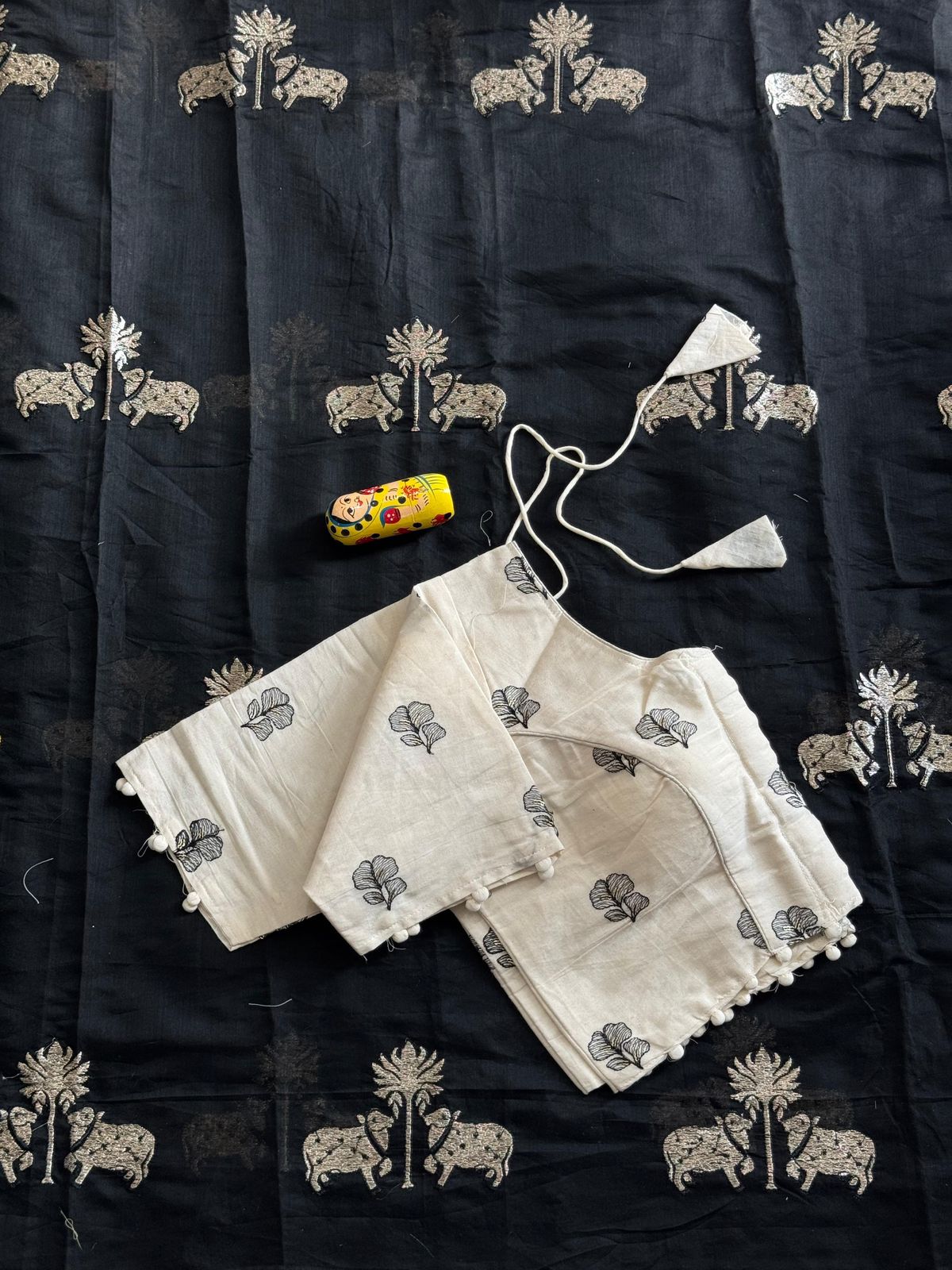 Chanderi Saree with Stitched Blouse