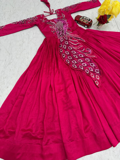 Big boss tanuja peacock long gown