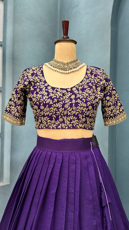 Vichitra silk Designer lehenga