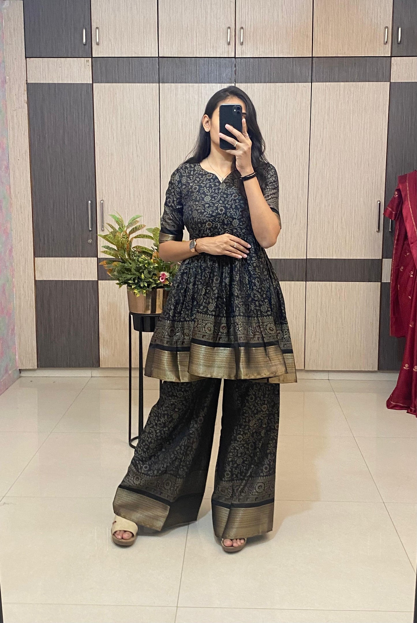 Peplum kurti flowy palazzo co-ord sets