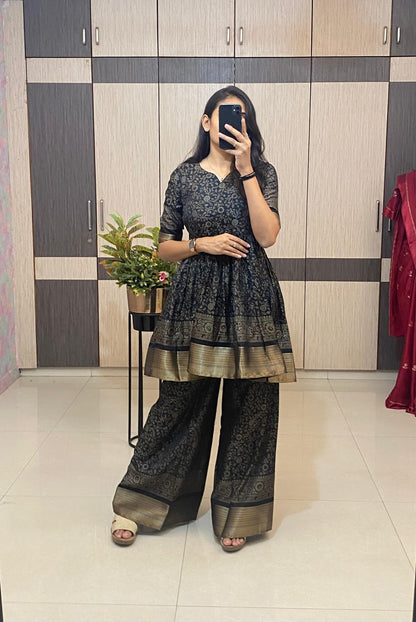 Peplum kurti flowy palazzo co-ord sets
