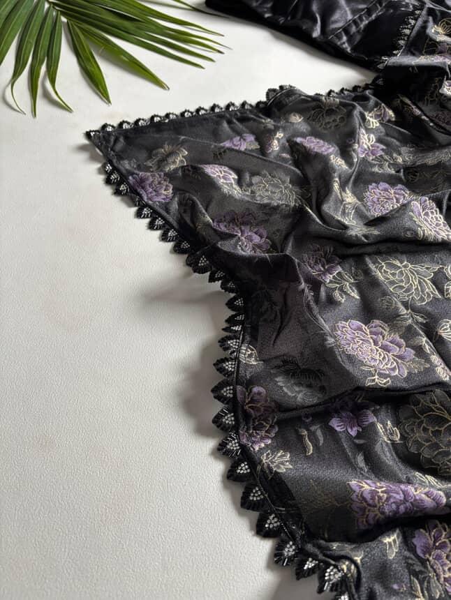 Fancy Desginer Black Cocktail Saree Budget ones