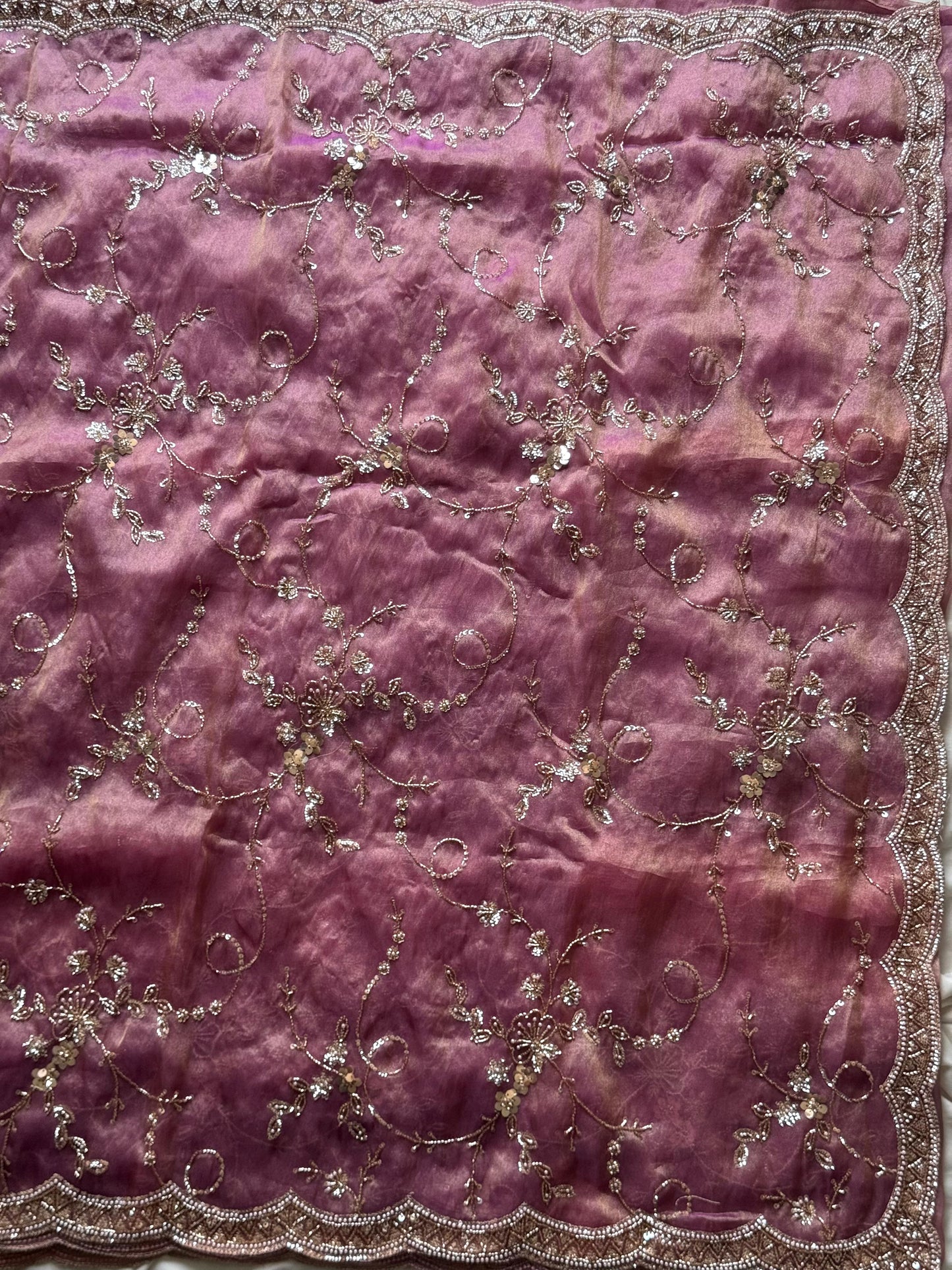 Cocktail Handwork Luxe saree with stitched blouse