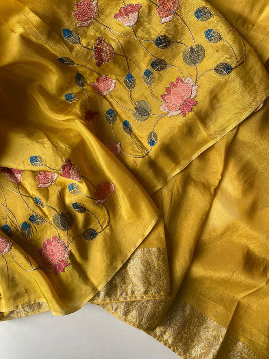 Viscose Zari Tissue Pure premium luxe saree