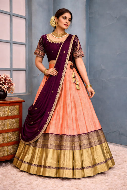 Kanchipuram Checks Designer lehenga set