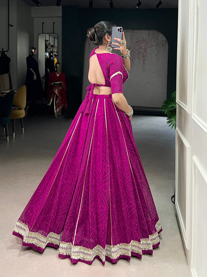 Bandhini  chiffon  Dandiya Lehenga set